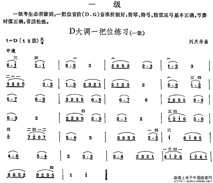 D大调一把位练习（中国二胡考级规定演奏曲-一级）(1)_原文件名：D大调一把位练习1.gif