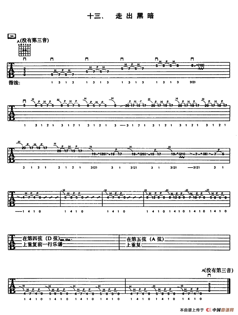 重金属吉他演奏示范曲谱（十三、走出黑暗）(1)_原文件名：000146.png