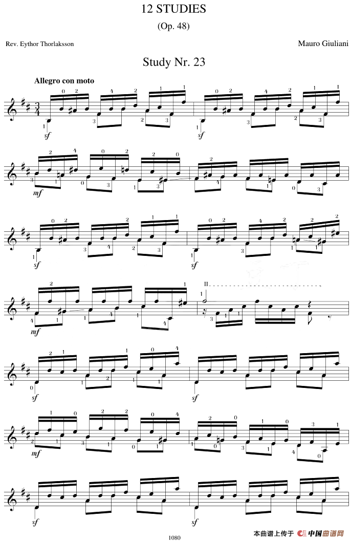 Mauro Giuliani《12 Studies,Op.48》（STUDY 23）(1)_原文件名：Mauro Giuliani《12 Studies,Op.48》（STUDY 23）.png