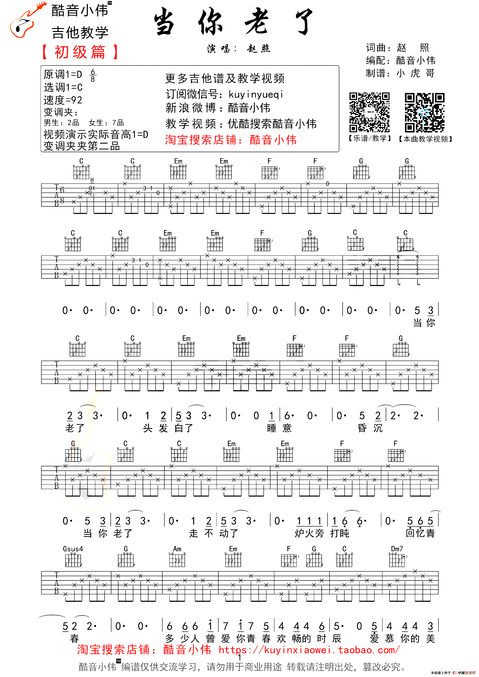 当你老了（赵照词曲、酷音小伟编配版）(1)_原文件名：11.png