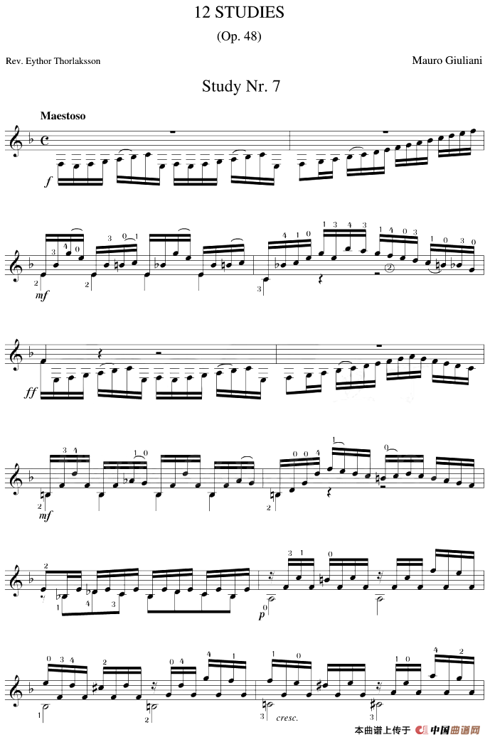 Mauro Giuliani《12 Studies,Op.48》（STUDY 7）(1)_原文件名：Mauro Giuliani《12 Studies,Op.48》（STUDY 7）.png