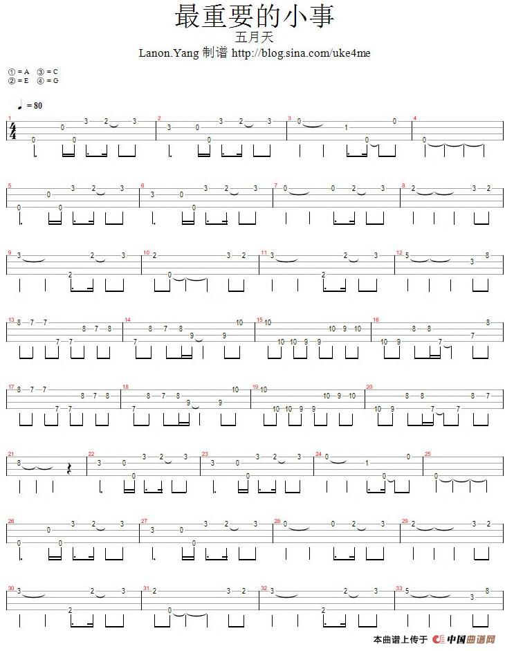 最重要的小事（尤克里里指弹谱）(1)_原文件名：最重要的小事（尤克里里指弹谱）五月天演唱.jpg