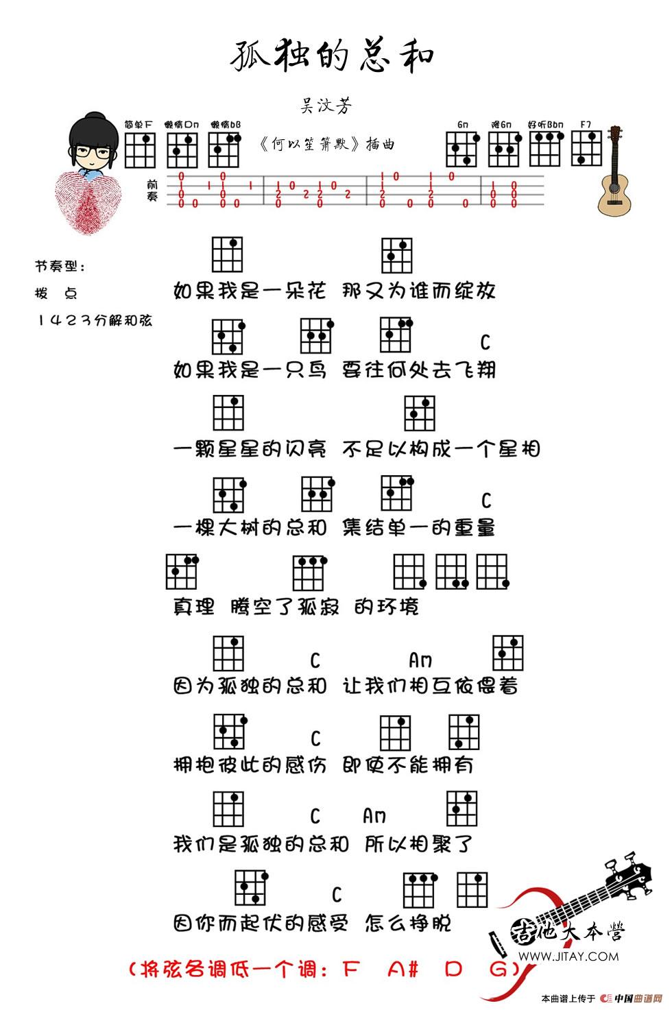 孤独的总和（电视剧《何以笙箫默》插曲）（尤克里里谱）(1)_原文件名：1.jpg