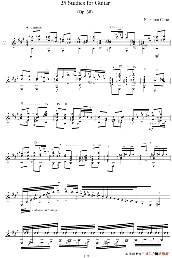 Napoleon Coste《25 Studies,Op.38》（STUDY 12）(1)_原文件名：Napoleon Coste《25 Studies,Op.38》（STUDY 12）.png