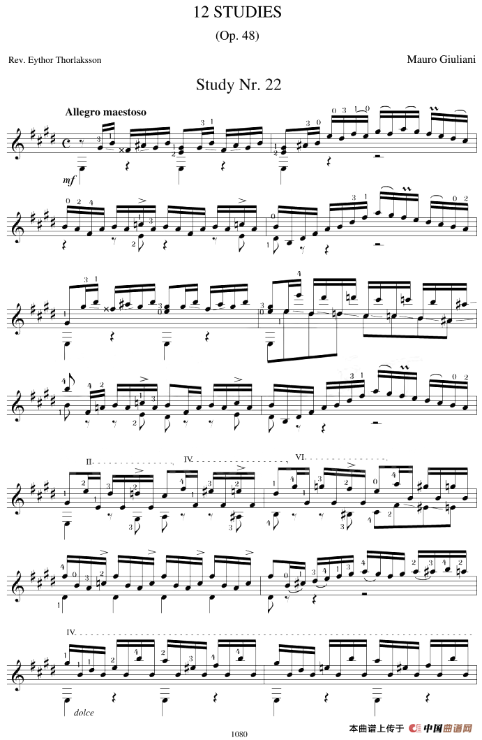 Mauro Giuliani《12 Studies,Op.48》（STUDY 22）(1)_原文件名：Mauro Giuliani《12 Studies,Op.48》（STUDY 22）.png