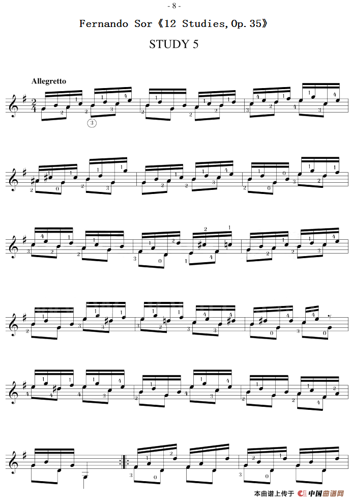 Fernando Sor《12 Studies,Op.35》（STUDY 5）(1)_原文件名：Fernando Sor《12 Studies,Op.35》（STUDY 5）.png