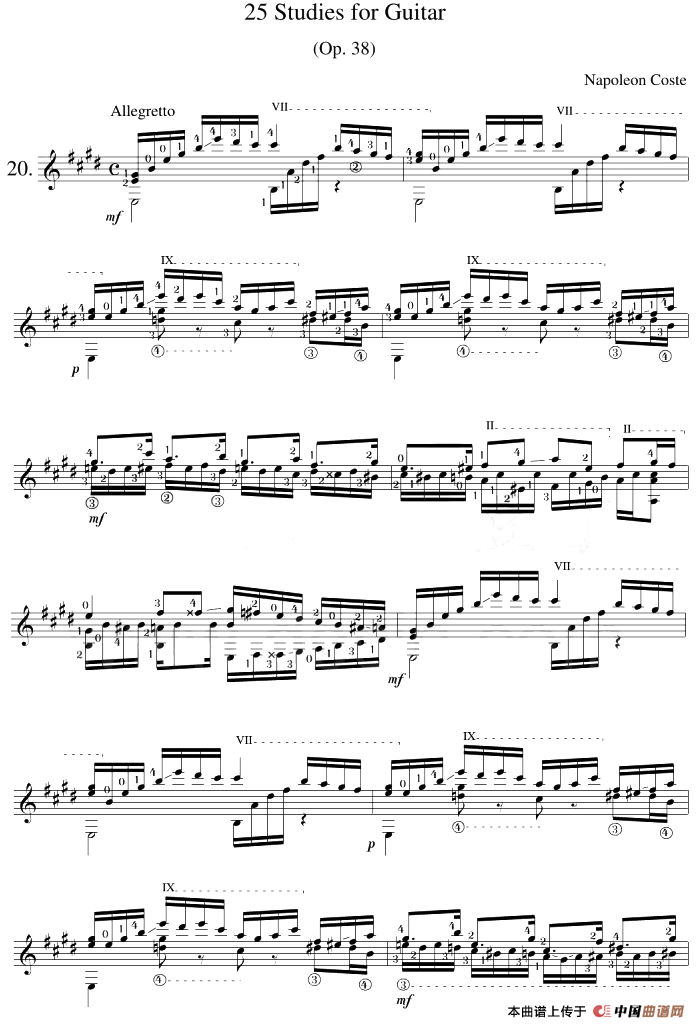 Napoleon Coste《25 Studies,Op.38》（STUDY 20）(1)_原文件名：Napoleon Coste《25 Studies,Op.38》（STUDY 20）.png