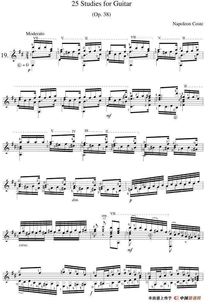 Napoleon Coste《25 Studies,Op.38》（STUDY 19）(1)_原文件名：Napoleon Coste《25 Studies,Op.38》（STUDY 19）.png