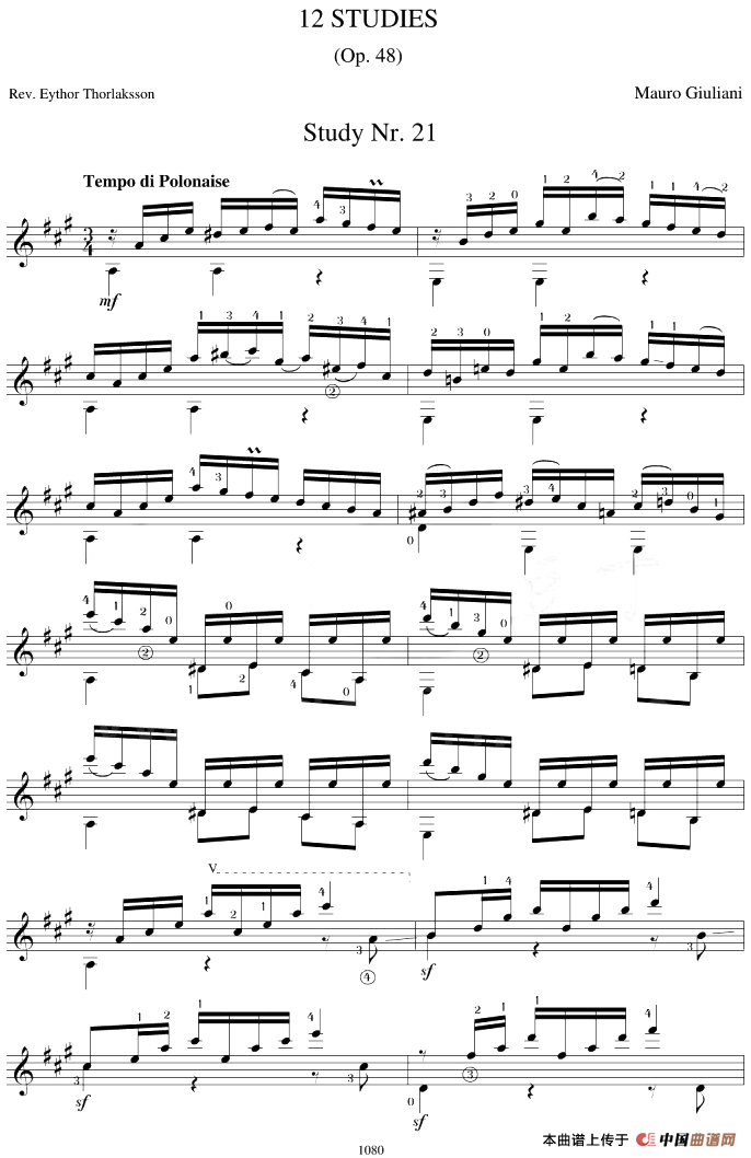 Mauro Giuliani《12 Studies,Op.48》（STUDY 21）(1)_原文件名：Mauro Giuliani《12 Studies,Op.48》（STUDY 21）.png